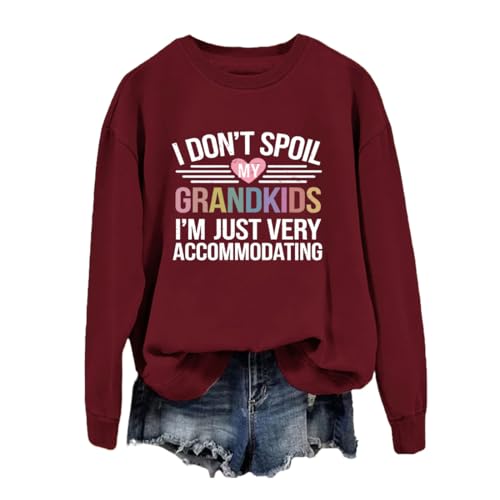 Grandma Sweatshirt Womens I Don't Spoil My Grandkids Graphic Shirt Crew Neck Funny Gigi Mimi Nana Life Pullover Top2