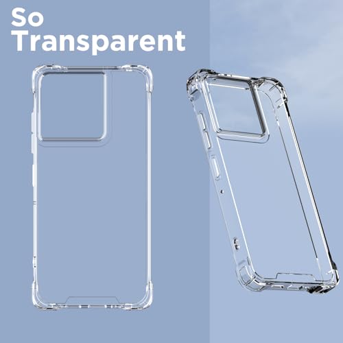 Image of Amazon Basics Back Cover for Motorola Moto Edge 50 Neo 5G PC + TPU Clear Transparent Raised Edges Shockproof Protective Phone Bumper Case(Transparent)