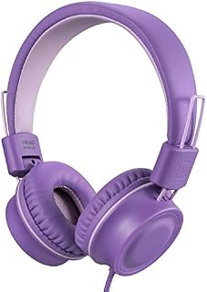 iRAG J01 Kids Headphones Foldable Stereo Tangle-Free 3.5mm Jack Wired Cord On-Ear Headset