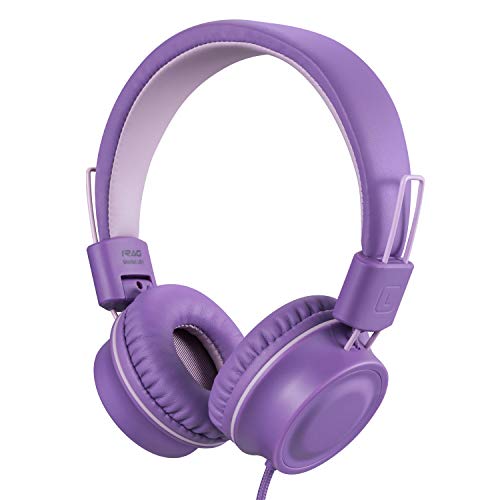 iRAG J01 Kids Headphones Foldable Stereo Tangle-Free 3.5mm Jack Wired Cord On-Ear Headset