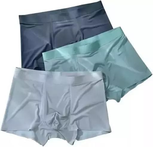 Panavi Creation Men's Ultra-Comfort Ice Silk Lycra Underwear | Moisture-Wicking, Breathable Boxers for Men | Seamless Design | Multicolour (Pack of 1)-image-11