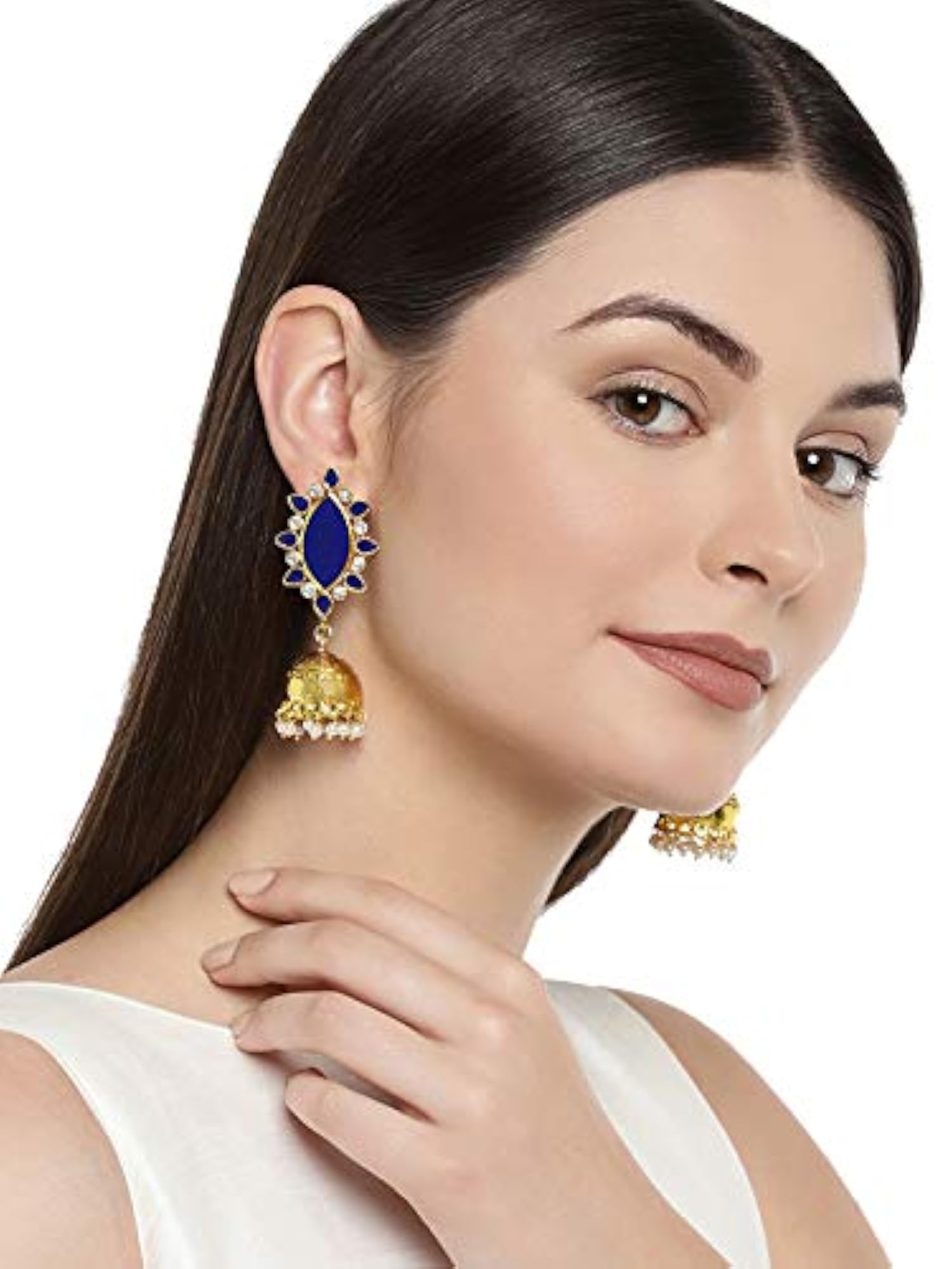 Enamelled Jhumki Earring for Women-ZPFK7600
