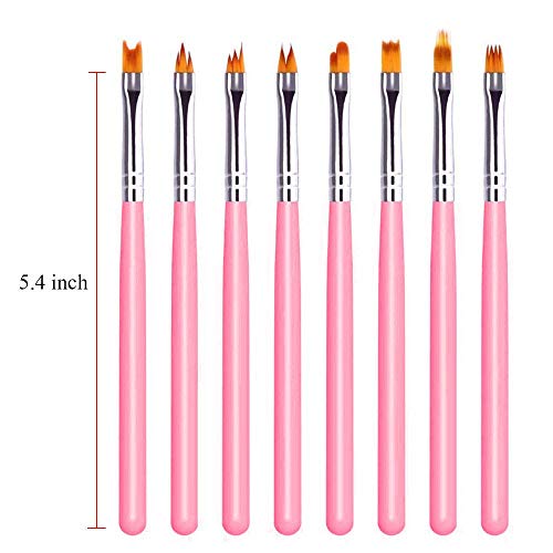 8Pcs Nail Art Pen For Professional Salons Ombre Nail Brush And Home Diy Nail Art Nail Designs (Pink) #TOP6