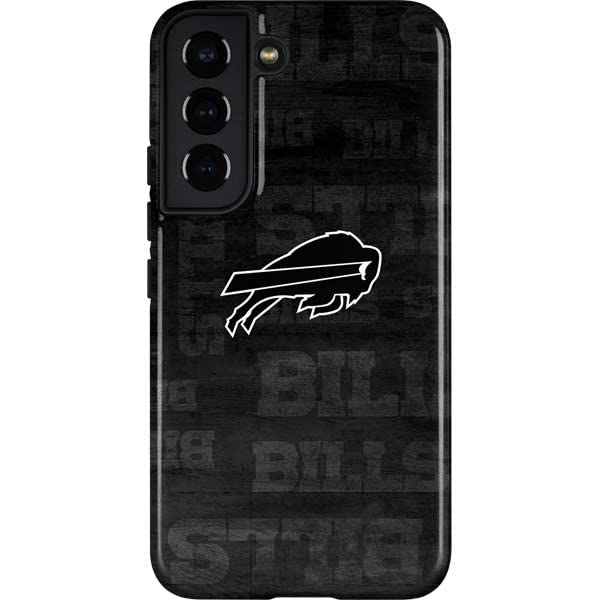 Skinit Pro Phone Case Compatible with Galaxy S22 - Officially Licensed NFL Buffalo Bills Black & White Design