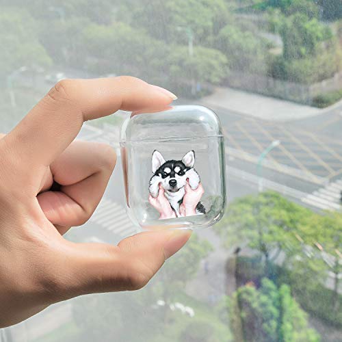 Joyland Soft Clear Case Cover For Airpod 1&2, Crystal Clear Transparent Wireless Earphone Case Glossy Smooth Anti-Dust Flexible Protective Cover Skin Cute Case Compatible For Airpods 1 & 2 (Dog) #TOP5