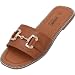 Produktbild Palado Thebas by Sila Sahin flache Damen Sandalen - elegante Pantoletten für Frauen - modische Slides Braun UK4,5 - EU37