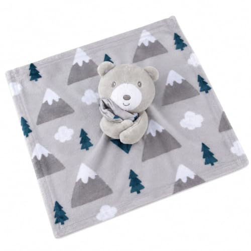 Image of Minky Animal Snuggler Lovey Blanket for Kids, Babies, Boys, Girls, Gender Neutral Security Blanket with Stuffed Animal (Beloved Snowcap Bear)