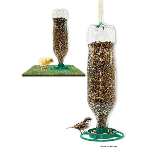R&R Shop - Economical feeder for birds, poultry and wild birds, maximum capacity 1.25 kg, 100% corn plastic Cover