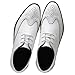 WUIWUIYU Men's Manmade Leather Lace-up Wedding Business Formal Dress Wingtips Brogue Shoes Oxfords White Size 10