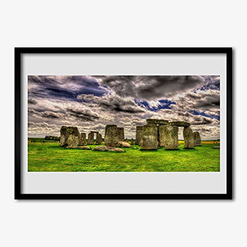 Photo murale salon Stonehenge 70x50 cm habiller mur blanc cadre mdf