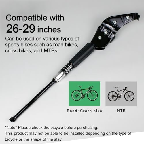 GORIX béquille de vélo béquille latérale Route VTT vélo réglable 26-29 Pouces 700c (GX-ST978)
