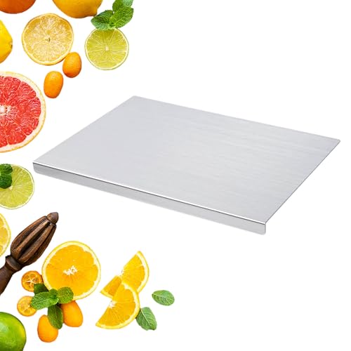 XCGaidt Stainless Steel Cutting Boards for Kitchen, Kneading Board, Metal Cutting Boards for Slicing Meat, Fruits, Vegetables, Bread, Baking Small Cutting Boards (15.7 x 11.8 in/40 x 30cm)