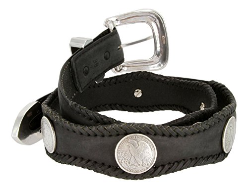 Arlington Western Half Dollar Eagle Coin Conchos Leather Scalloped Belt4