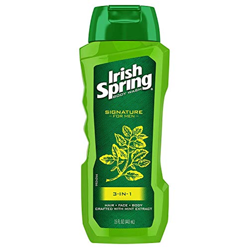 Irish Spring Signature 3-in-1 Body Wash, Mint Extract 15 oz (Pack of 4)