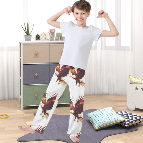 Boy's Pants Cool Eagle Jogger Pants Elastic Waist Long Bottoms Trousers with Pockets 6-14 Years4