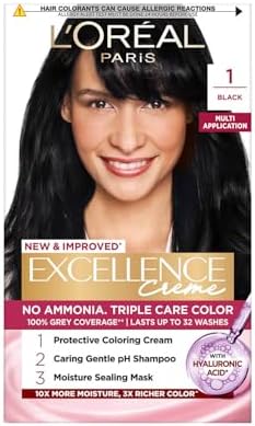 L'Oreal Paris Excellence Creme Hair Color, 1 Black