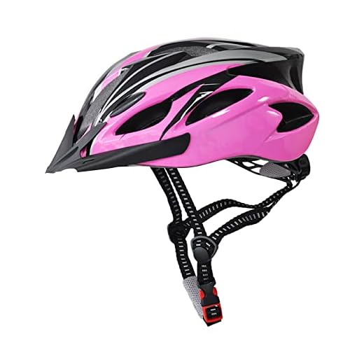 UPANBIKE Adult Bike Helmet One-Piece Adjustable Head Protection,Black+Pink