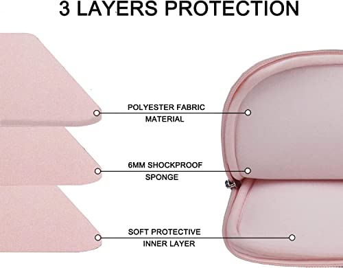 Image of Laptop Case 14 inch, Durable Carrying Sleeve Bag Shockproof Protective Case Cover, Handbags Briefcase Laptop Bag Compatible with 14 inch MacBook Air /Pro HP Asus Lenovo Notebook Computer, Pink