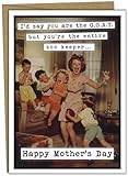 Katie Doodle - Funny Mothers Day Card from Husband (Handmade in USA) - Funny Mothers Day Cards from Kids, Gifts For Mom - Includes Card (5x7 inch, Blank Inside) & Kraft Envelope (Peel-Seal)