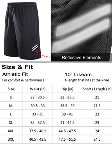 Pack Of 5 Men's Athletic Basketball Shorts Mesh Quick Dry Activewear With Pockets (Set 2, Large) #TOP6