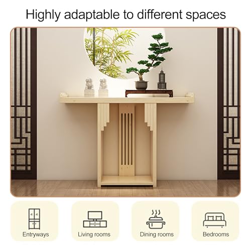 Mesa de sofá estrecha para pasillo largo y decoración del hogar rústico 8