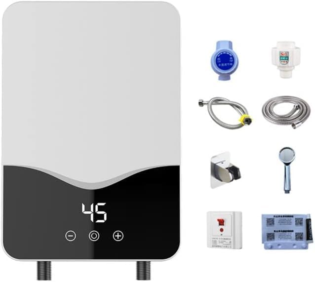Drumstone 10 𝒀𝒆𝒂𝒓𝒔 𝑾𝒂𝒓𝒓𝒂𝒏𝒕𝒚 Mini Instant Electric Water Heater 220V 5500W, Tankless Digital Display Hot Water System with Touch Control, Fast Heating Shower for Bathroom Kitchen Sink-image-23