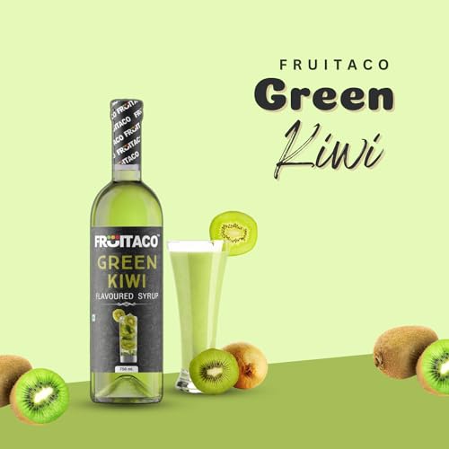 Image of Fruitaco Kiwi Syrup, 750ml Bottle | Non Alcoholic | Suitable for Cocktails, Mocktail, Drinks, Juices, Beverages and More | Non Alchoholic Mix