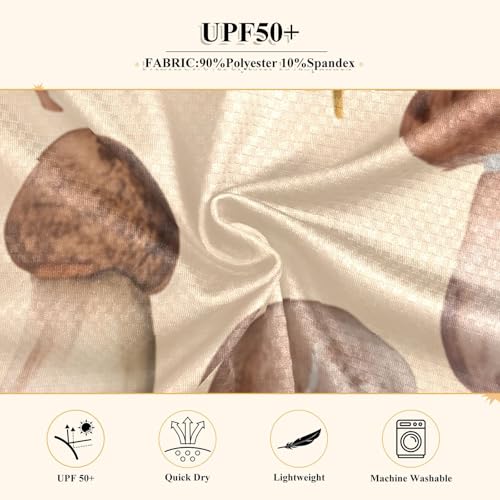 Boletus Leaves Beige Boy's Rash Guard Swim Shirt Long Sleeve Sun Shirt for Kids Toddlers UPF50+4