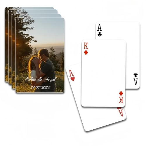 Naipes personalizados póker con foto para bodas miniatura 3