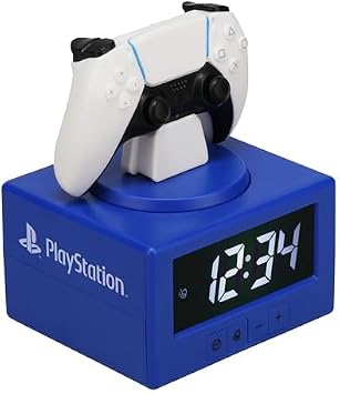 Paladone PlayStation DualSense Controller Alarm Clock with Night Light Digital Gaming Clock for Kids, Teens, and Bedrooms Official Licensed PlayStation Decor