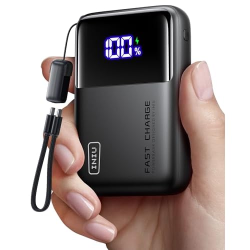 INIU Laptop Power Bank, Mini 20000mAh 65W Fast Charging Portable Charger, Battery Pack with USB C Cable, Phone Powerbank for Flight Travel Essentials, for iPhone 17 16 Pro Max, Samsung S25,