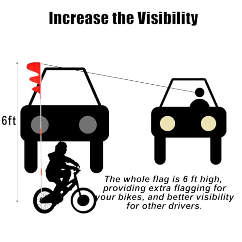 Drapeau de sécurité pour vélo résistant aux intempéries à mât modulable