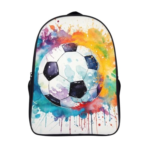 CWBNA0RBN Football Mochila Para Niños Para Regreso A La Escuela Con Pecho 3D Y Capa De Plegable Para Niños Mochila De Viaje 40x28x16cm