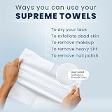 Clean Skin Club Clean Towels XL Supreme, 100% USDA Biobased ręcznik do twarzy, jednorazowy ręcznik do twarzy, akceptowane stowarzyszenie egzemy, grubsze teksturowane chusteczki do demakijażu, 1