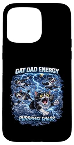 Cat Dad Energy Quote, Cat Dads Cat Humor Fathers Felines �X�}�z�P�[�X iPhone 15 Pro Max �p