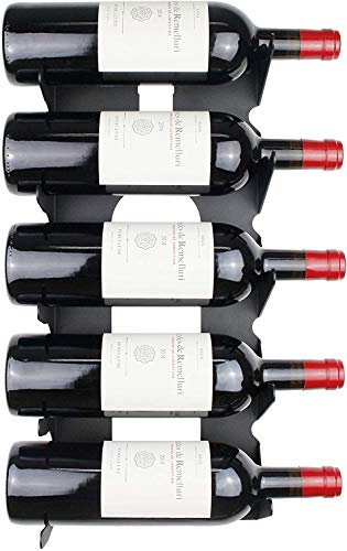 Wijnrek van staal voor alle soorten wijnen, met wandbevestiging en versieringen, wit - Afbeelding 7