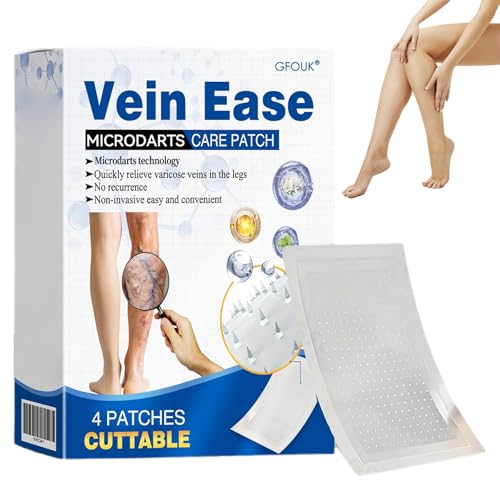 GFOUK Vein Ease Microdarts Care Patch, Professional Varicose Veins Treatment for Legs Patches, GFOUK Vein Ease Patch, Ease blood Circulation, Natural Ingredients Leg Treatment for All Skin Types (1PC)