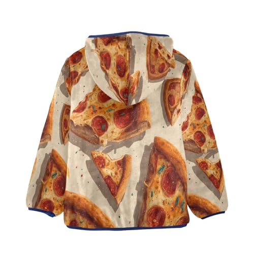 Pizza Slices with Colorful Sprinkles Toddler Fleece Jacket Girl Boys Hooded Fleece Jacket Coat Warm2