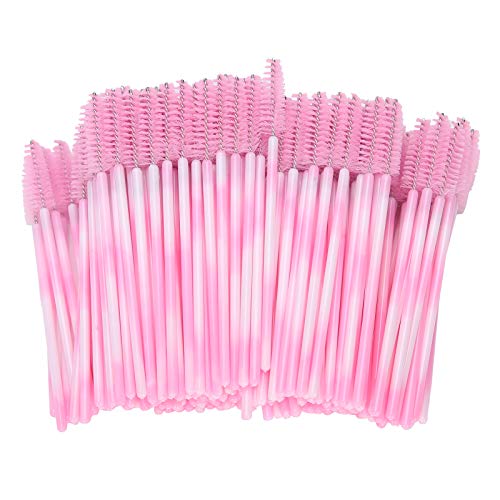 Makeup Eyelash Brush, Portable Eyelash Brush, 200pcs for Women Makeup Tool Accessory Delicate Makeup Female (Pink)