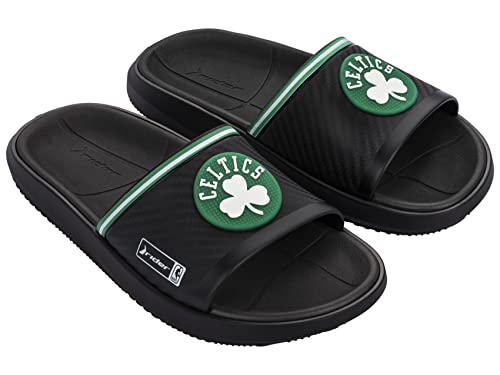 Rider NBA Men's Block Slide Sandals, Memory Foam Comfort Footbed, Official Team Logo Style, Licensed Fan Gear for Basketball Lovers