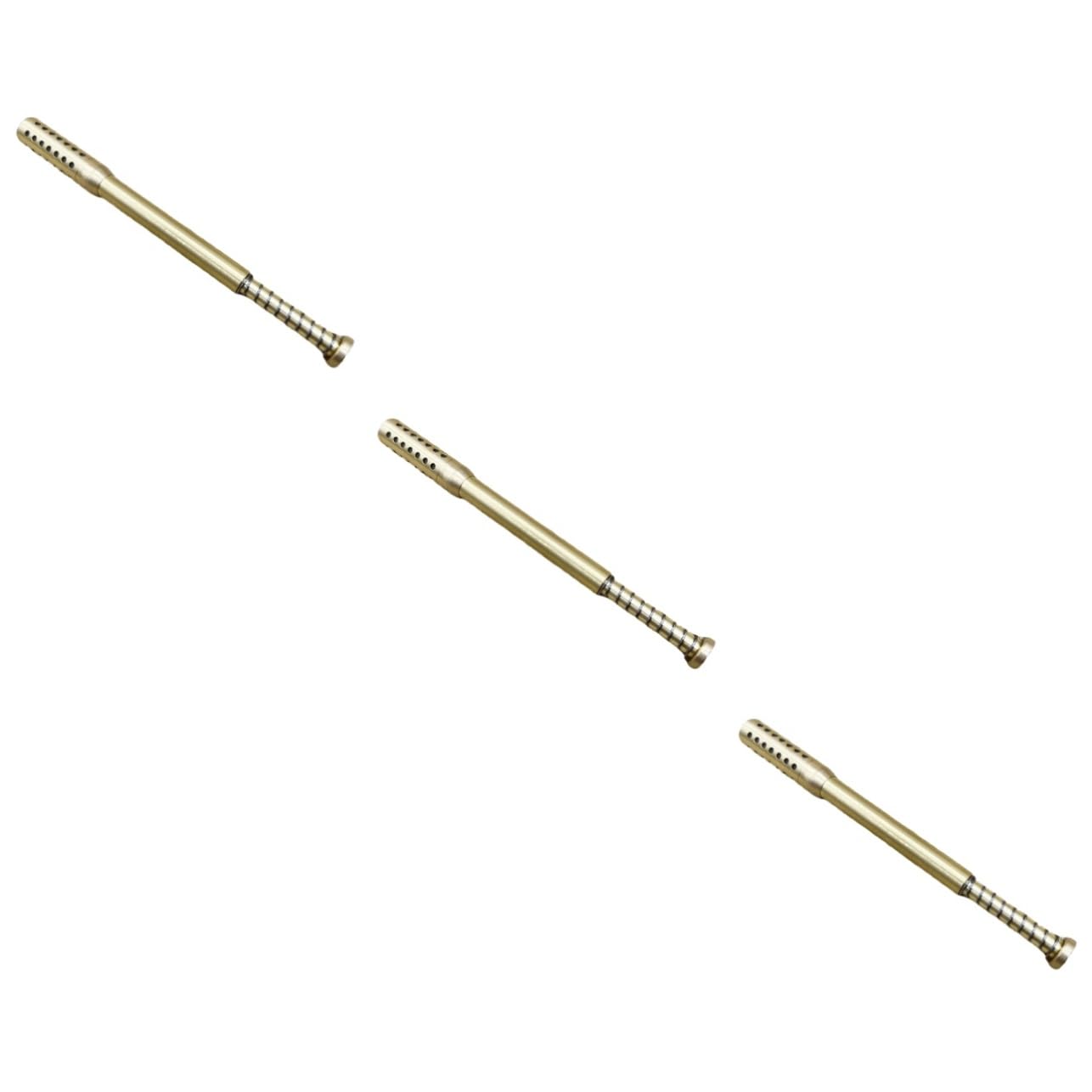 Anneome 3pcs Stick Kit Moxa Roller Stick Moxas Stick Chinese Tool Moxa Rod Pure Moxa Columns Facial Moxa Warm Roller Moxas Rod Moxa Pusher Brass Golden