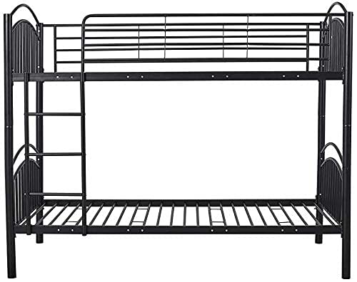 Image of 3Ft Single Metal Bunk Bed Frame, 2-Storey 2 Sleepers Bed Frame Bunk Bed Bedroom Dorm Apartment For Adults Children Teenagers Twins(Black)(Glossy)