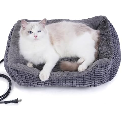 PAIGTEK Heated Cat Bed Indoor, Heated Pet Bed for Indoor Cats and Small Dogs - Auto Temperature Control (Rectangle) Cover