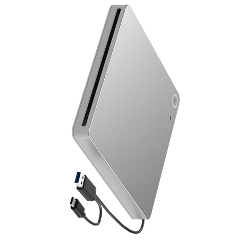 JANZU Unidad Externa de DVD USB 3.0 Tipo C Grabadora Ranura Ultradelgada