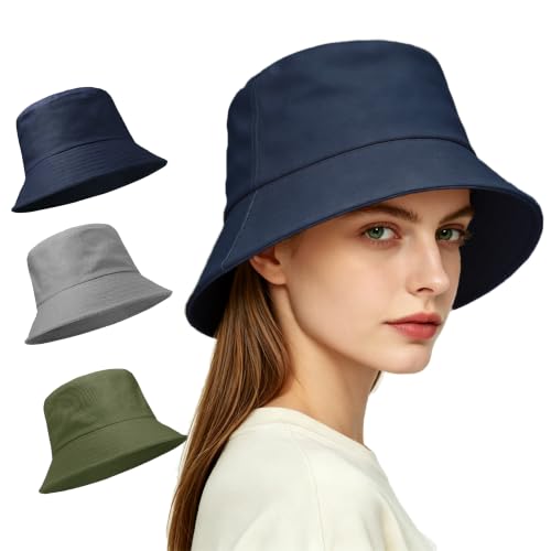 Image of 3 Packs Unisex Athletic Bucket Hat Solid Colors Sun Hat with UV Protection for Outdoor Sports Packable Summer Hats