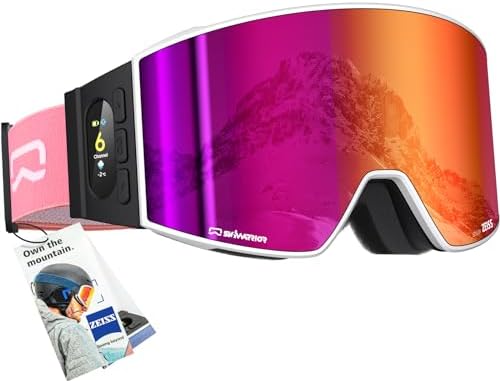 SKIWARRIOR Smart Ski Goggles, with Walkie-Talkie, Bluetooth, Temperature Display, UV400 Protection-Snow/Snowboard Goggles