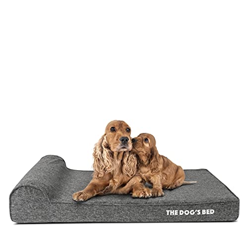 The Dog&rsquo;s Bed Orthopedic Memory Foam Dog Bed with Headrest, Calming Surface &ndash; CertiPUR-Certified...