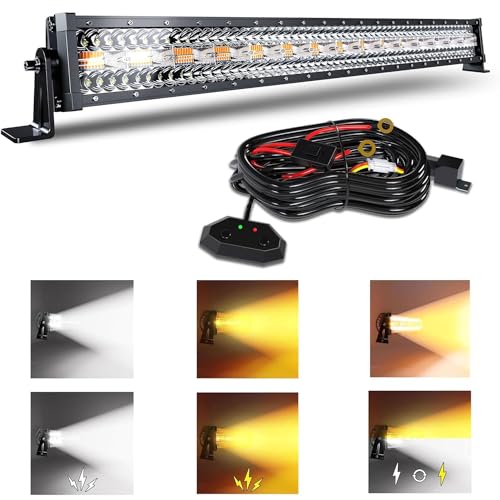 Image of 32 Inch 180W LED Light Bar White /Amber Flasing Six Strobe Modes Light