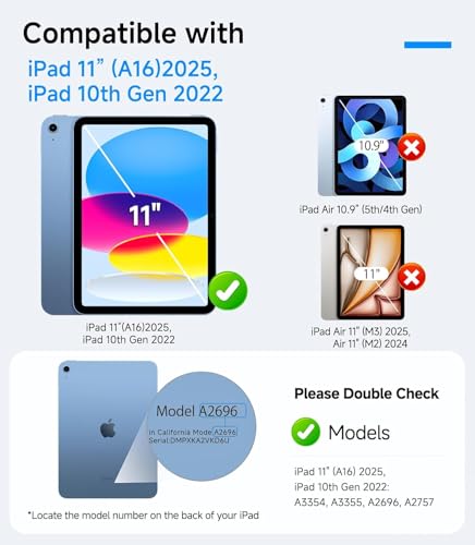Image of EZ-GLAZ-2 Pack Privacy Screen Protector for iPad A16 2025 11th (11 Inch) / 10th Gen 2022 (10.9 Inch) - Landscape /Horizontal Viewing Privacy Mode, 9H+ Tempered Glass with Install Tool, Anti-Scratch, Pencil Compatible