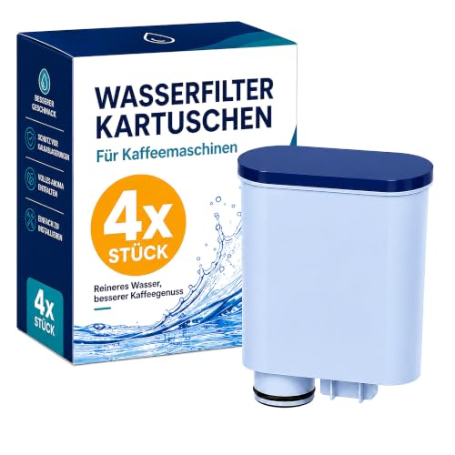 Filswa Wasserfilter Kompatibel mit Philips Aqua Clean Kaffeevollautomat - Ersatz für Philips 3100 4000 5000 Saeco LatteGo Gaggia - CA6707 CA6903 Kalk- & Wasserfilter (4 Stück)
